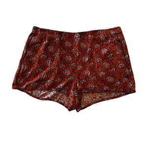 Madewell Women's Orange Floral Print Viscose Lounge Shorts XL